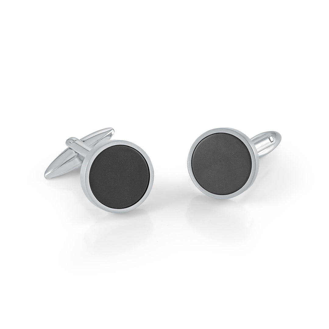 Stainless Steel Cufflinks with Onyx 
Finish: Matte'