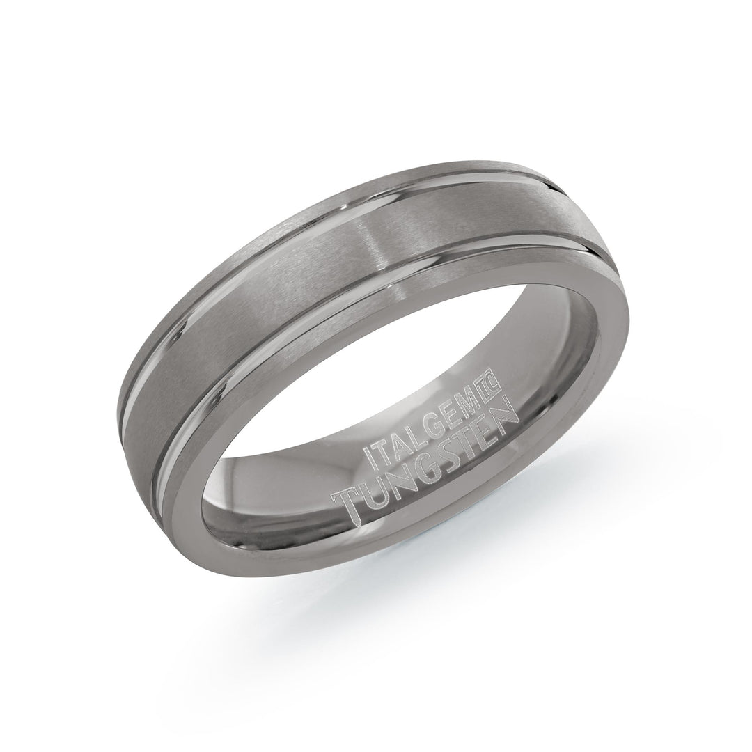 Tungsten Multi Finish Domed Band Band 
Width: 9.5mm