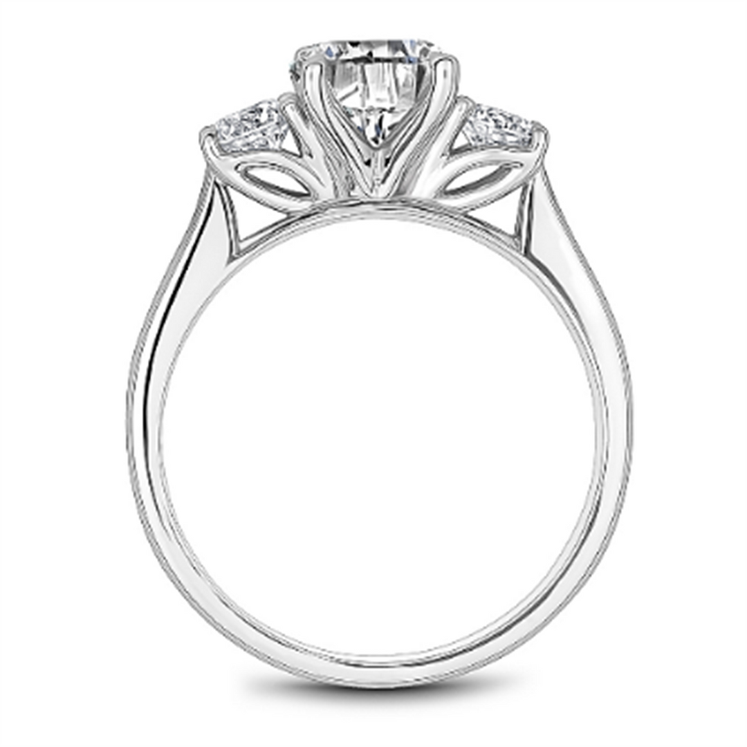 White Gold 3 Stone Diamond Semi-Mount