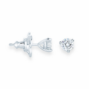 White Sterling Silver Cubic Zirconiums Round Polished Stud Earrings
E