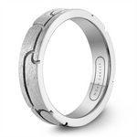 Load image into Gallery viewer, Men's White Gold Carved Band with Diamond Brushed Finish 
Top Width:
