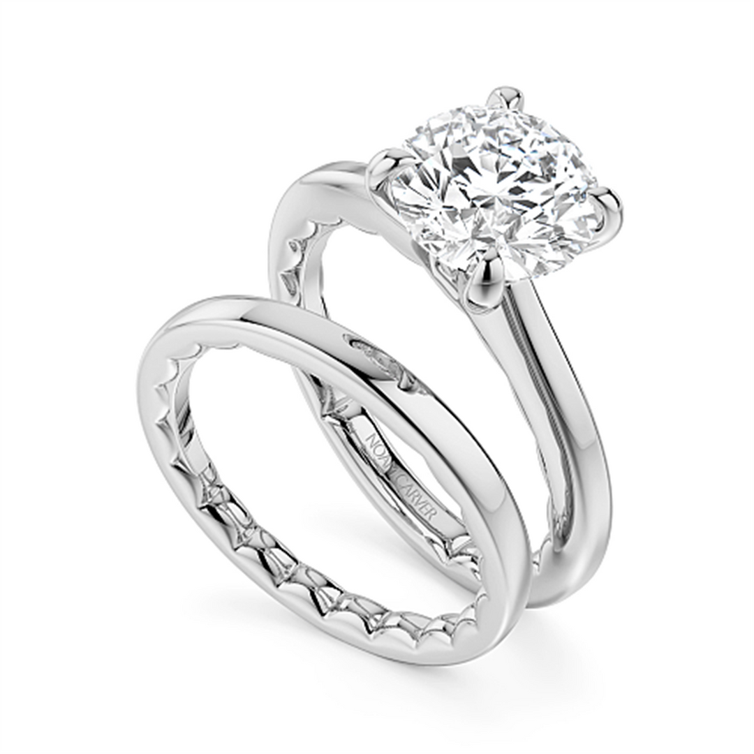 14K White Gold Solitaire Diamond Engagement Ring Semi-Mount
Fits Cent