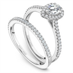 Load image into Gallery viewer, 14K White Gold Halo Pear Diamond Engagement Ring
