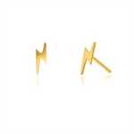 Load image into Gallery viewer, 10K Yellow Gold Lightningbolt Polished Stud Earrings 
 
Dimensions: