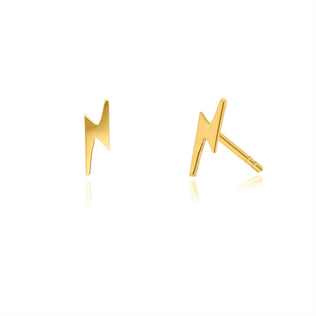10K Yellow Gold Lightningbolt Polished Stud Earrings 
 
Dimensions: