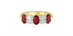 Load image into Gallery viewer, 10K Yellow Gold Single Row Lab Rubies and Lab Diamonds Band
Primary S
