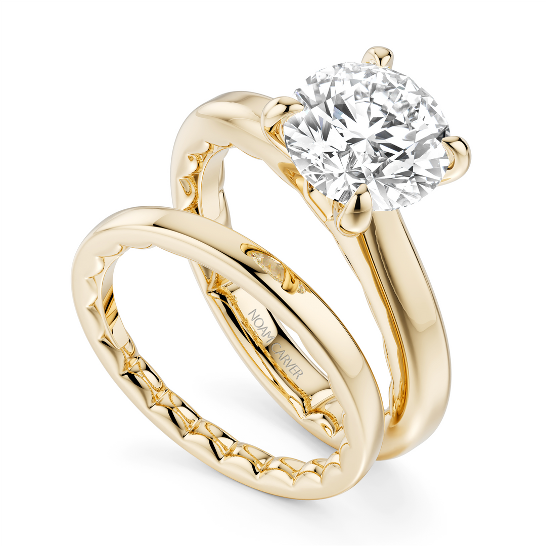Yellow Gold Solitaire Diamond Engagement Ring Semi-Mount
Fits Centre: