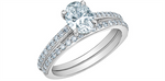 Load image into Gallery viewer, 14K White Gold Side Stones Oval Lab Diamond Engagement Ring
