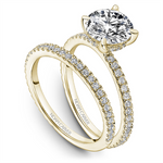 Load image into Gallery viewer, 14K Yellow Gold Side Stones Diamond Engagement Ring Semi-Mount
Fits C