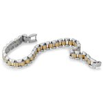 Load image into Gallery viewer, Two-Tone Stainless Steel Rolex Bracelet 
Length: 8.25&quot;
