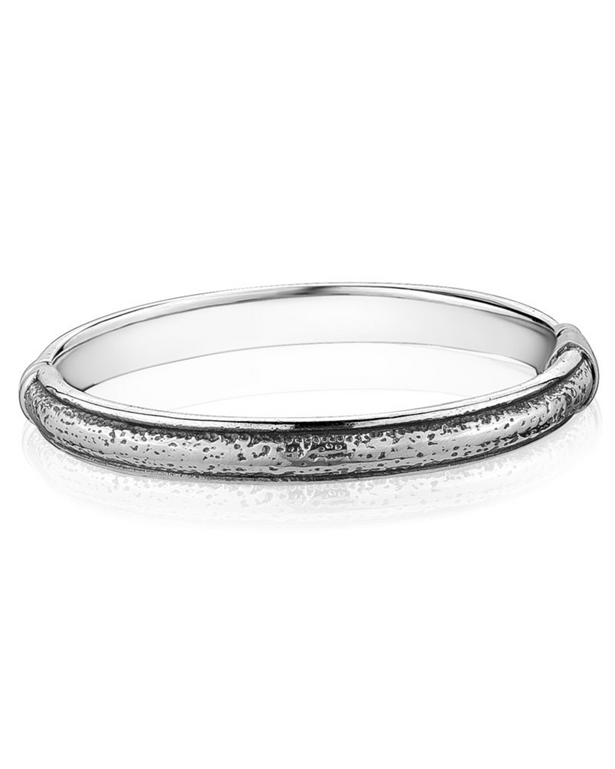 Sterling Silver White hammered Shape Electroform Bangle 
Top Width: 8