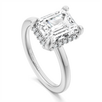Load image into Gallery viewer, 14K White Gold Hidden Halo Diamond Engagement Ring Semi-Mount
Fits Ce