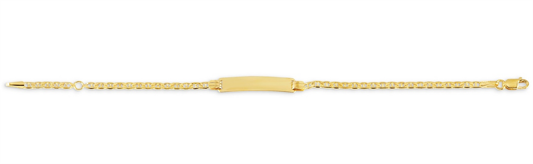 Kid's 10K Yellow Gold ID Marine Bracelet 
Bracelet Width: 2.3mm
Leng