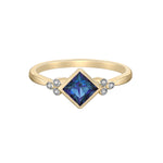 Load image into Gallery viewer, 10K Yellow Gold Geometric Created Alexandrite and Diamonds Ring
Prima
