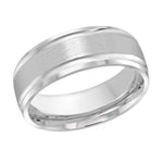 Load image into Gallery viewer, Men&#39;s 10K White Gold Bevel Band with Satin Finish
