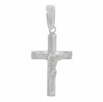 Load image into Gallery viewer, Sterling Silver Polished Crucifix Religious Pendant 
Length: 20mm
