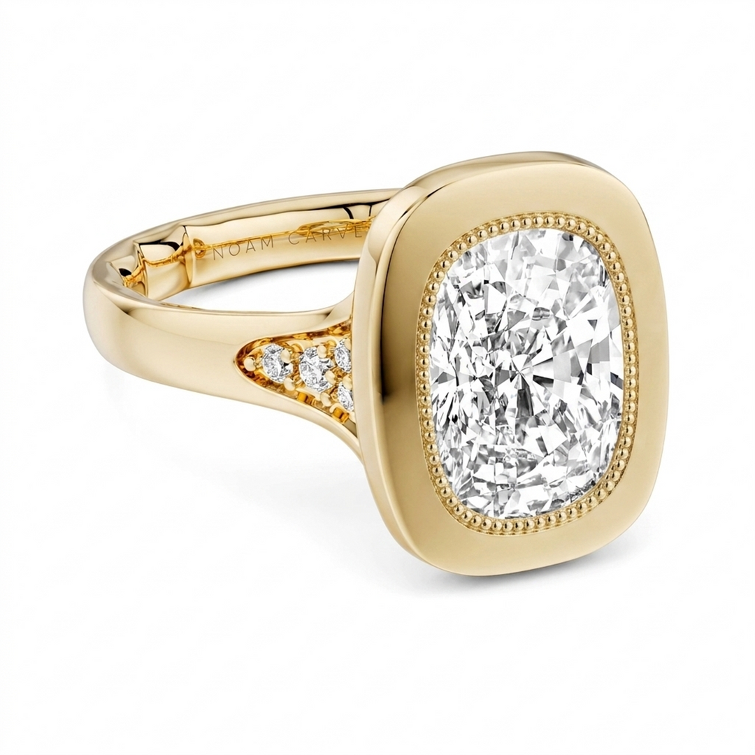 Yellow Gold Vintage Diamond Engagement Ring Semi-Mount
Fits Centre: 2