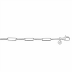 Load image into Gallery viewer, White Sterling Silver Paperclip Bracelet 
Top Width: 4.4mm
Length: 7