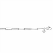White Sterling Silver Paperclip Bracelet 
Top Width: 4.4mm
Length: 7