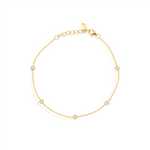 Load image into Gallery viewer, Yellow Gold Vermeil Sterling Silver Diamonds by the Yard Cable Link Br