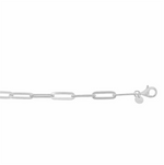 Load image into Gallery viewer, White Sterling Silver Paperclip Bracelet 
Top Width: 4.5mm
Length: 7
