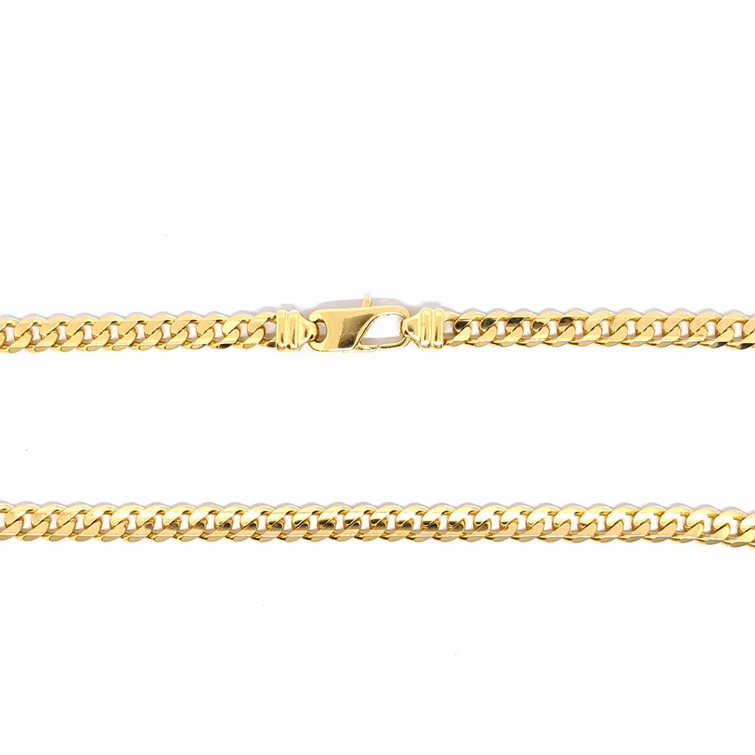 10K Yellow Gold Solid Curb Chain 
Length: 22"
Width: 61mm
Finish: P