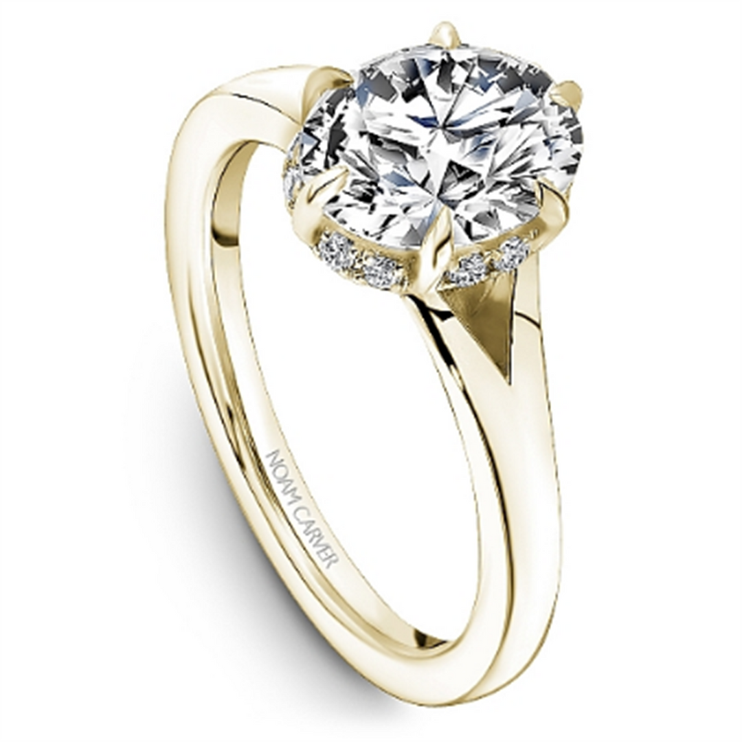 14K White Gold Hidden Halo Diamond Semi-Mount