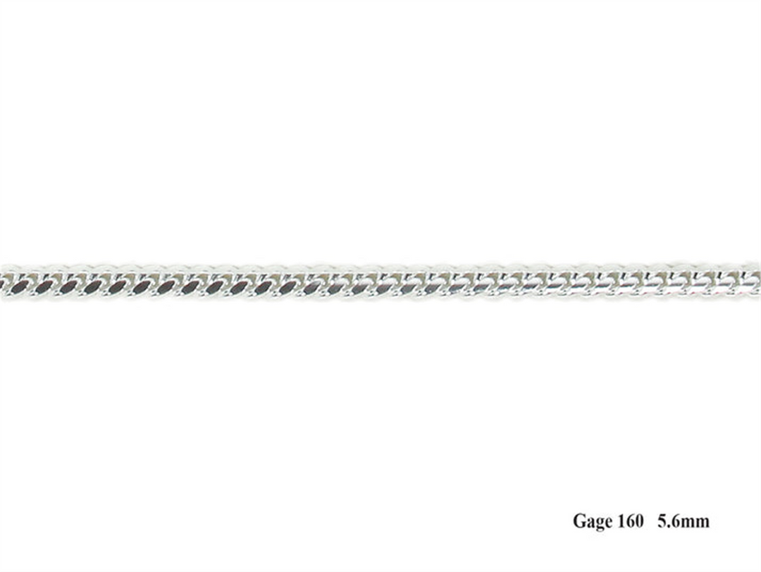 Sterling Silver White Miami Cuban Chain 
Width: 5.6mm
Length: 22"