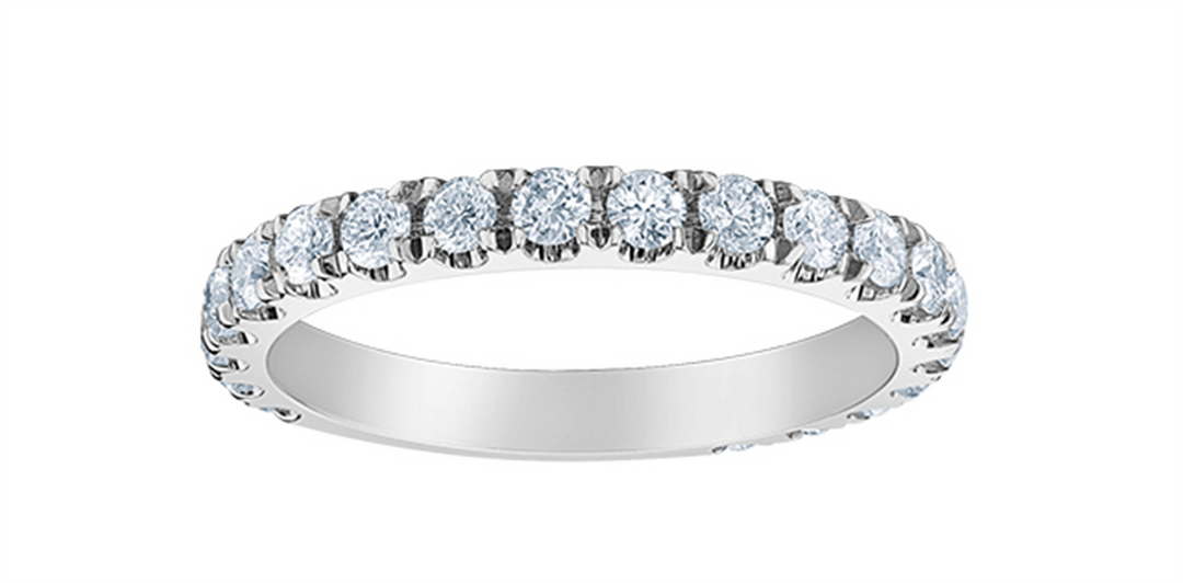 Lady's 14K White Gold Prong Set Lab Diamonds Band
Diamond Shape: Round