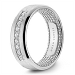 Load image into Gallery viewer, Men's White Gold Bevel Diamond Band
Total Diamonds: 0.31cttw
Top Wid