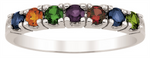 Load image into Gallery viewer, Personalized White Gold Single Row Family Ring 
Number of stones available: 3 - 7
