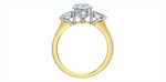 Load image into Gallery viewer, 14K White &amp; Yellow Gold 3 Stone Oval Lab Diamond Engagement Ring
Cent