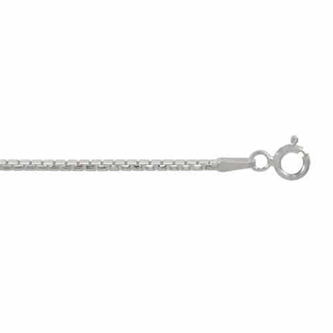 Sterling Silver Box Chain 
Width: 1mm
Length: 20"