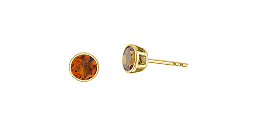 10K Yellow Gold Round Citrines Stud Earrings
Primary Stone: Round Cit