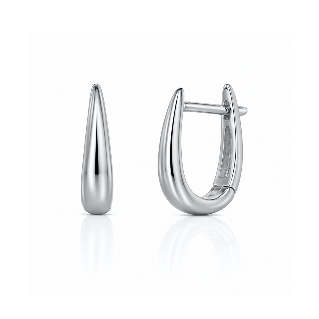 White Sterling Silver Polished Huggie Earrings
Earring Length/Diamete