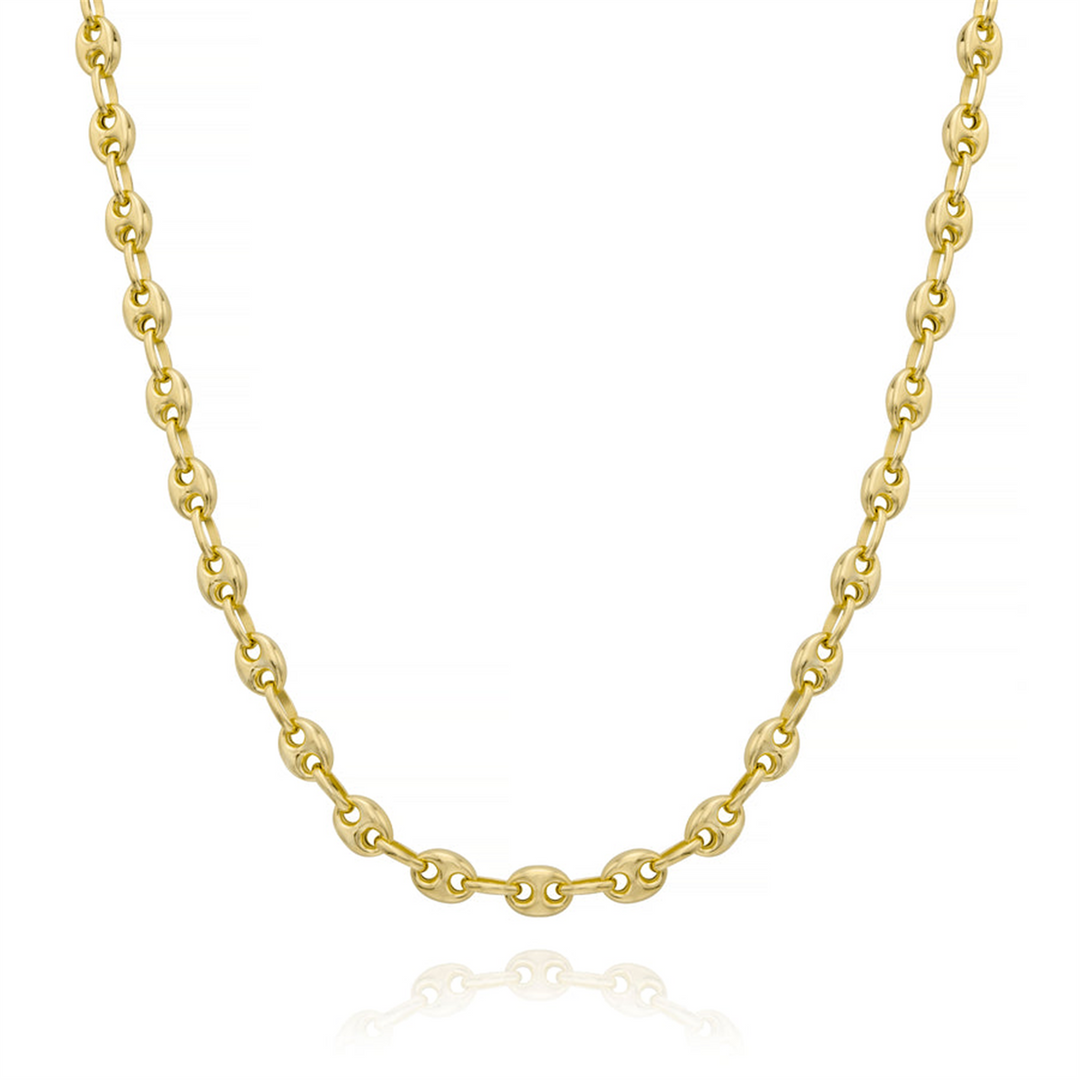 Yellow Sterling Silver  Gucci Chain 
Width: 7mm
Length: 18"