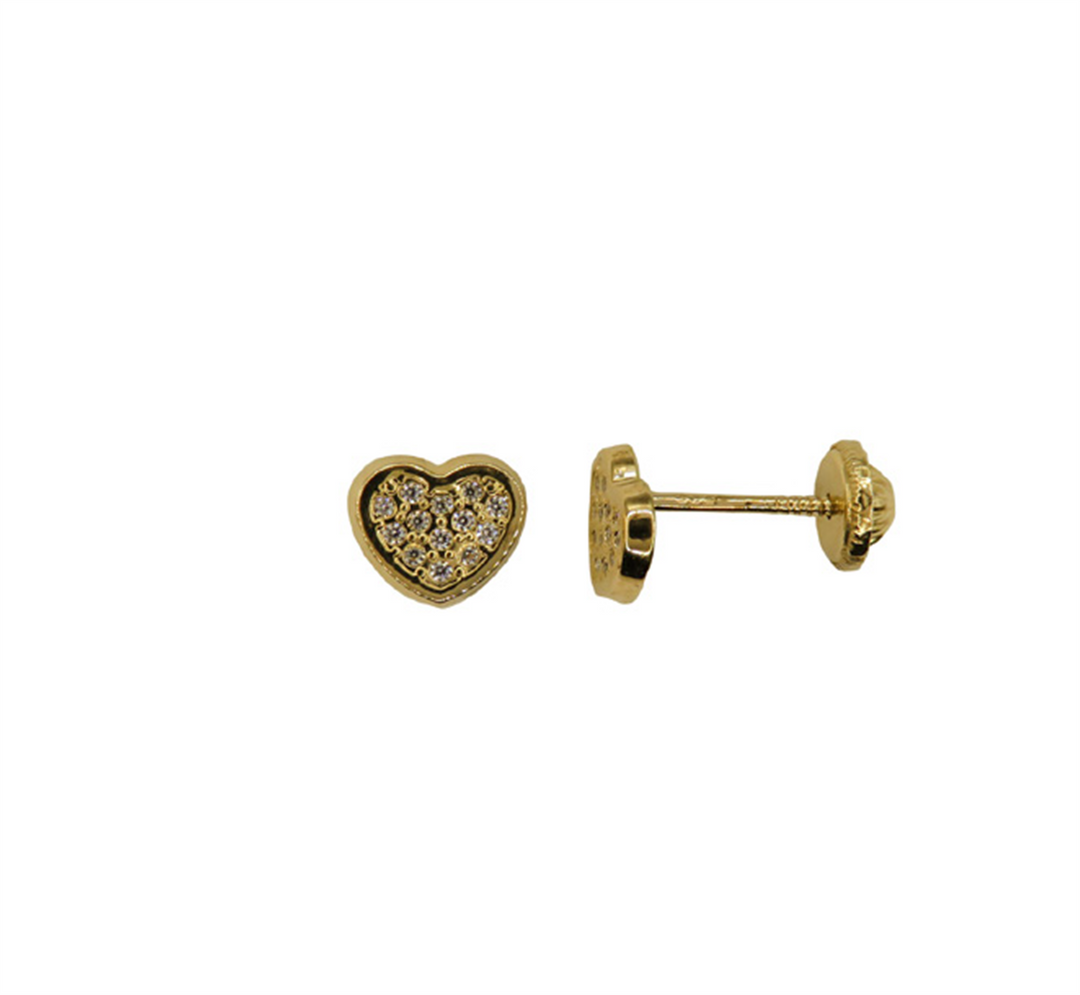 Kid's 10K Yellow Gold Heart with CZ Stud Earrings

Dimensions: 6mm x