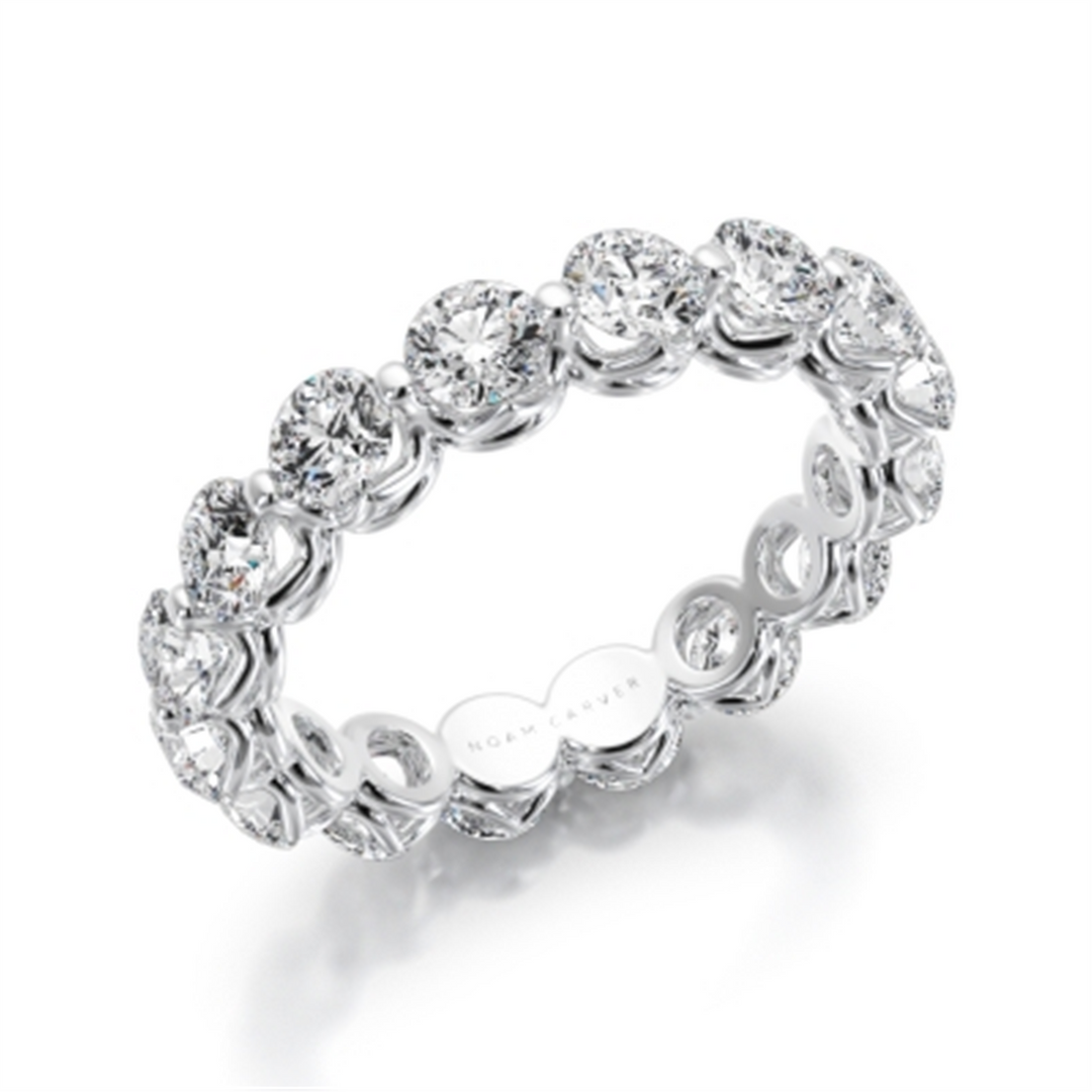 Lady's White Gold Prong Set Eternity Lab Diamonds Band
Diamond Shape: Round