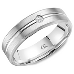 Load image into Gallery viewer, Men's White Gold Bevel Diamond Band 
Total Diamonds: 0.05cttw
Top Wi