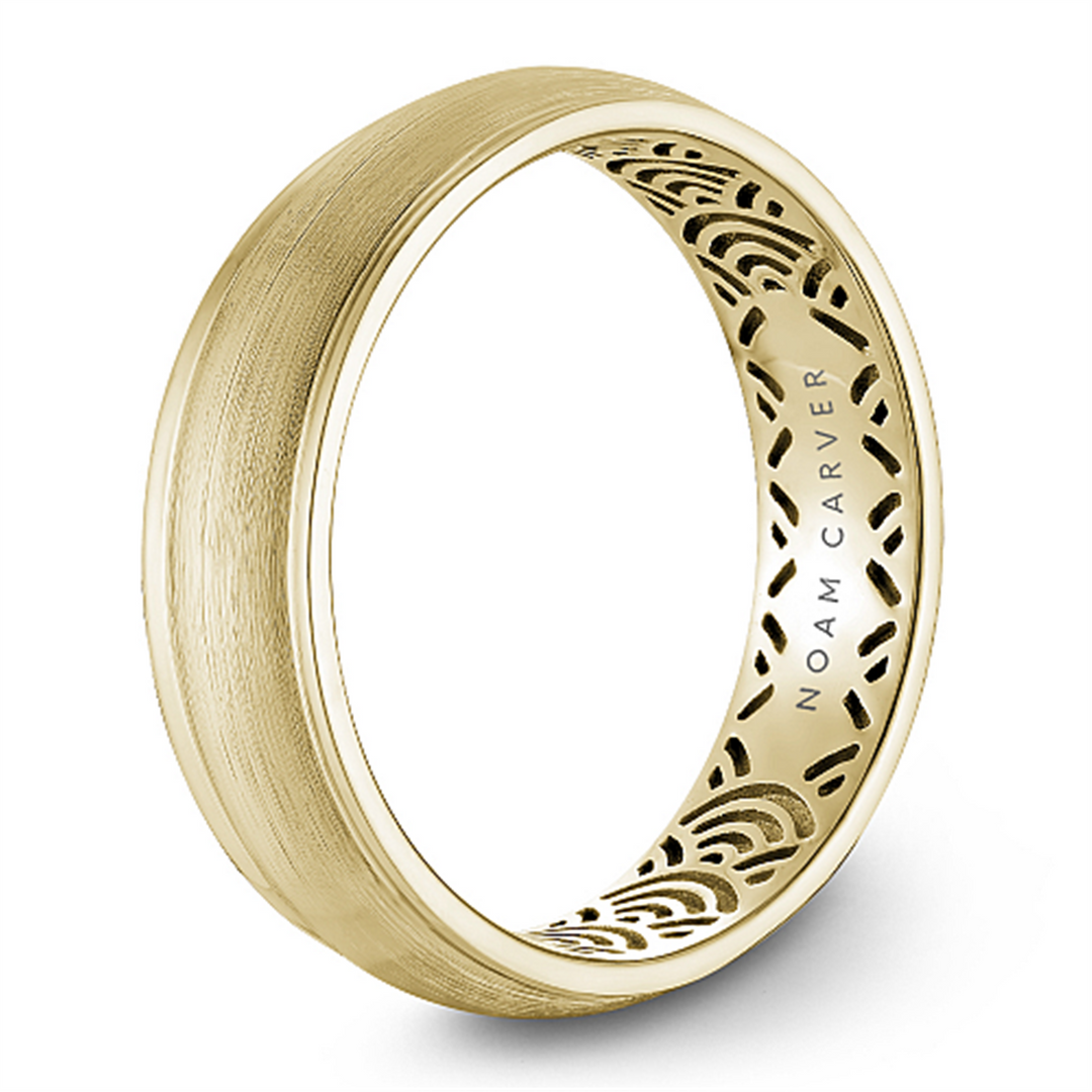 Men's Yellow Gold Domed Band with Satin Finish