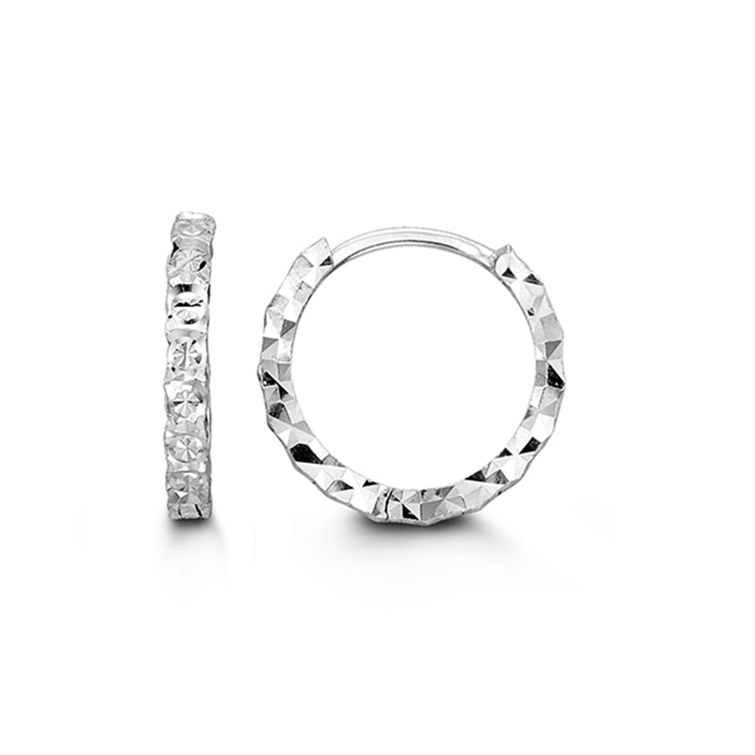 10K White Gold Diamond Cut Huggie Earrings
Collection: Huggies
Dimen