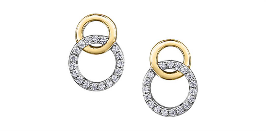 10K Yellow Gold Double Circle Diamonds Stud Earrings
Total Diamonds: