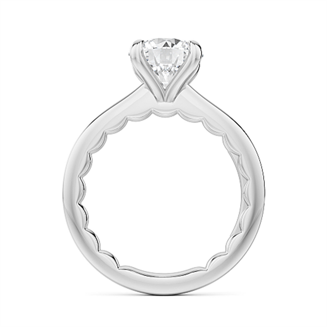 14K White Gold Solitaire Diamond Engagement Ring Semi-Mount
Fits Cent