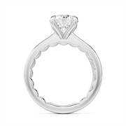 14K White Gold Solitaire Diamond Engagement Ring Semi-Mount
Fits Cent