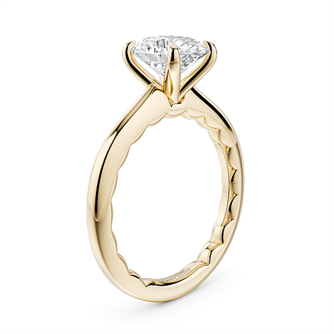 Yellow Gold Solitaire Diamond Engagement Ring Semi-Mount
Fits Centre: