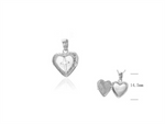 Load image into Gallery viewer, Sterling Silver White Polished Heart Locket with Mother of Pearl Penda