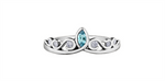 Load image into Gallery viewer, 10K White Gold Tiara Aqua and Diamonds Ring
