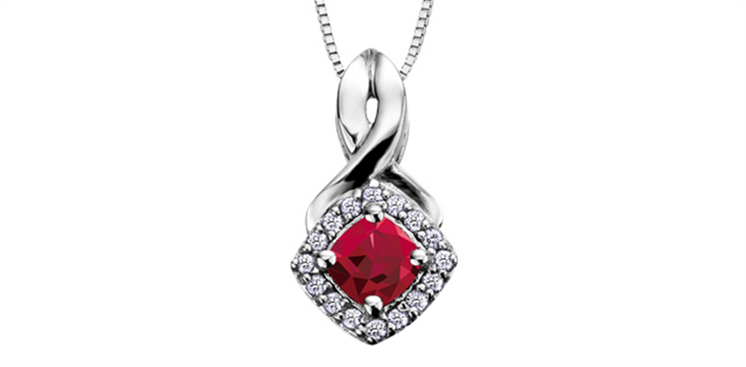 10K White Gold Halo Polished Garnet Diamonds Pendant Necklace

PENDA