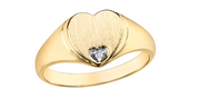 Lady's 10K Yellow Gold Heart Diamond Ring 
Total Diamonds: 0.007 cttw