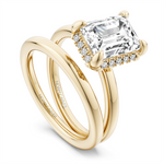 Load image into Gallery viewer, 14K Yellow Gold Hidden Halo Diamond Engagement Ring Semi-Mount
Fits C